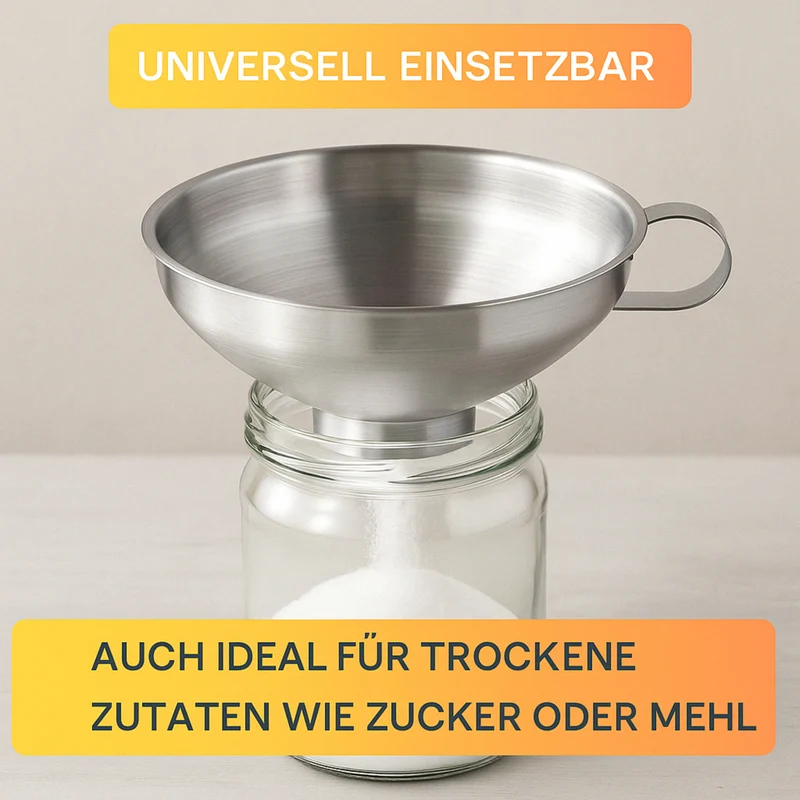 Einmachtrichter »Classic« – aus Edelstahl • Ø 13 cm • ideal zum sauberen Abfüllen