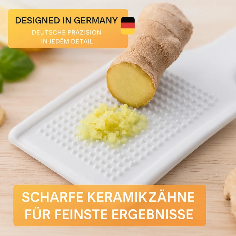 Handreibe aus Keramik – ideal für Ingwer, Knoblauch, Muskat & mehr • robust & vielseitig