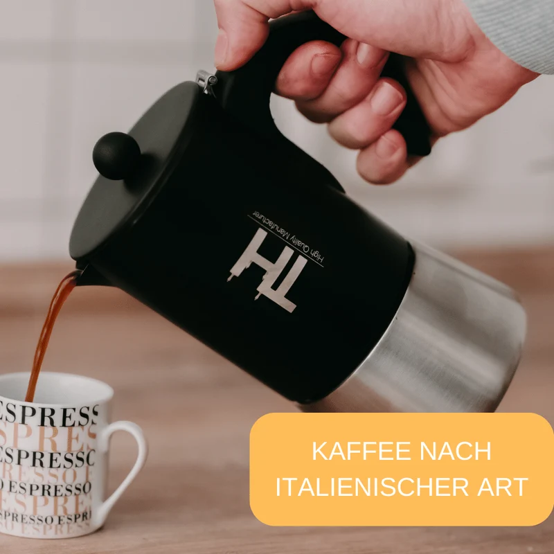 Thiru Espressokocher/ Kaffeekocher Edelstahl - inkl. Toolset