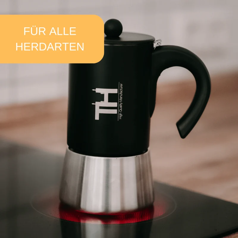Thiru Espressokocher/ Kaffeekocher Edelstahl - inkl. Toolset