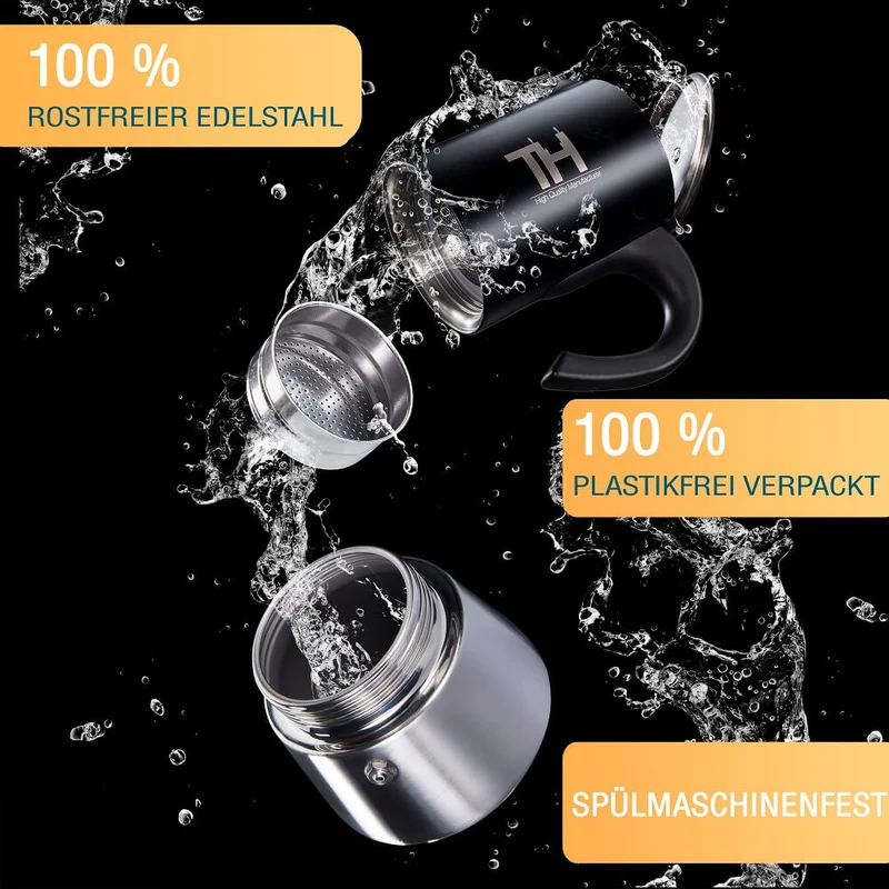Thiru Espressokocher/ Kaffeekocher Edelstahl - inkl. Toolset