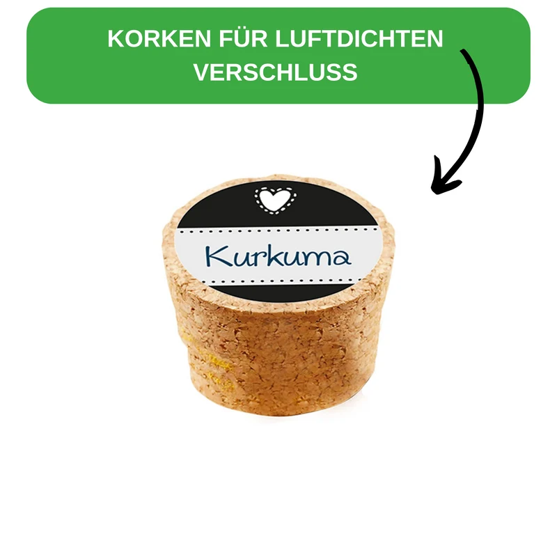 Thiru Gewürzgläser mit Korken 10 Stück - je 150 ml
