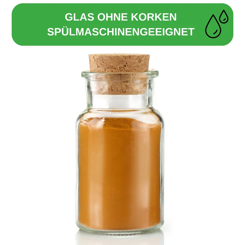 Thiru Gewürzgläser mit Korken 10 Stück - je 150 ml