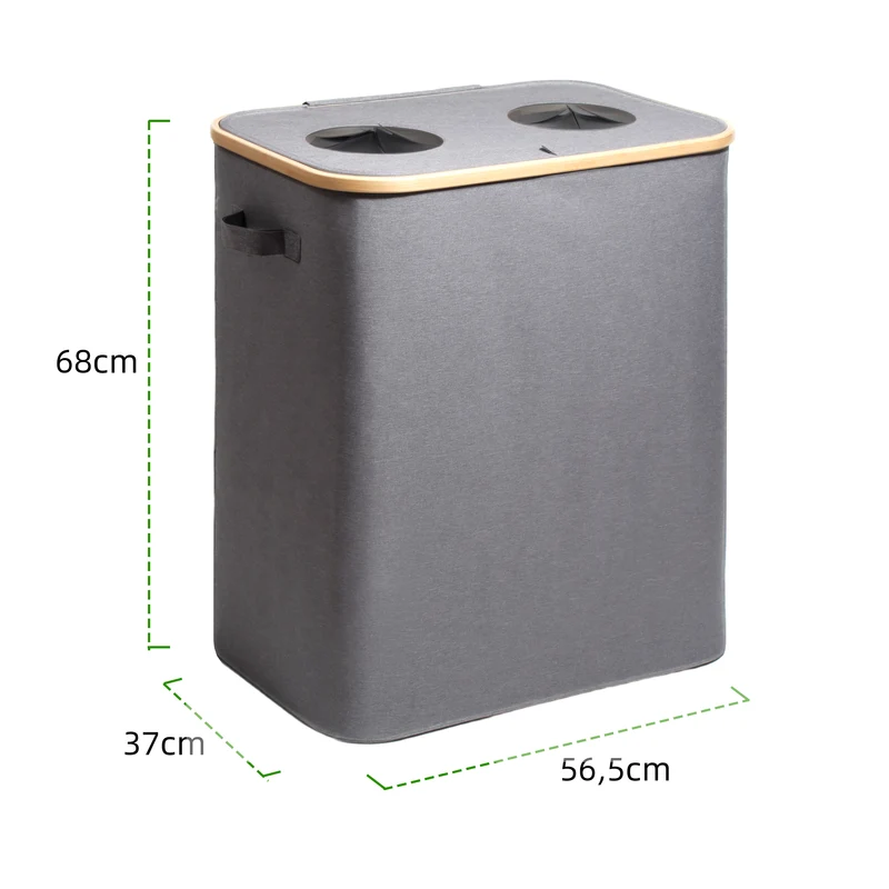 140L Pfandflaschen Sammelbehälter mit Deckel & XXL Tragetaschen, Flaschensammler für Leergut & Altglas, 2 Fächer Organizer mit Lochdesign, Recycling Behälter für Küche & Abstellraum