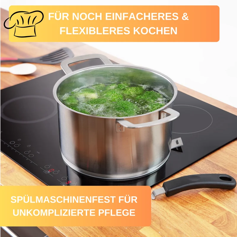 Thiru Einzel-Induktionskochplatte Adapter für nicht-magnetische Töpfe und Pfannen mit abnehmbaren Griff