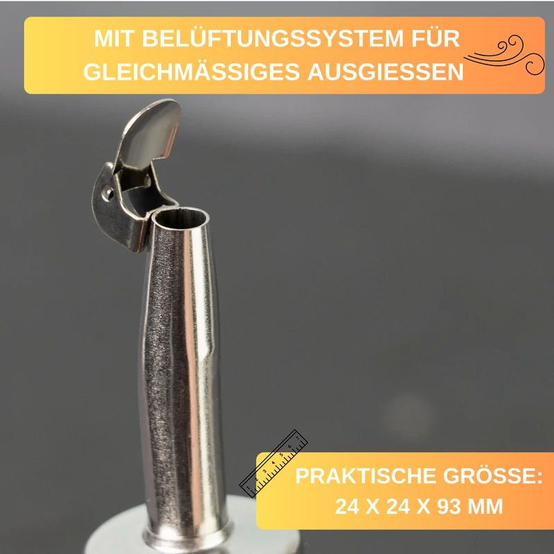 Thiru Flaschenausgießer 2er Set mit Metallkläppchen für 0,7 - 1 l Flaschen