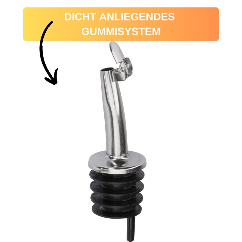 Thiru Flaschenausgießer 2er Set mit Metallkläppchen für 0,7 - 1 l Flaschen