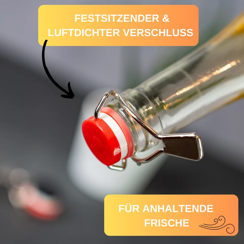 Thiru Flaschenverschluss 3er Set mit Hebel und Silikondichtung aus rostfreiem Stahl zum Verschließen von Kronkorkenflaschen