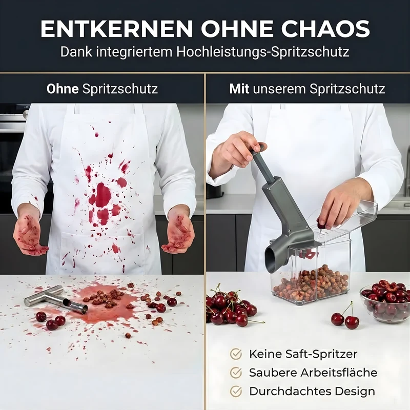 Thiru Entkerner für Kirschen mit hoher Entkernleistung, bis zu 15 kg/h, Kirschentkerner, Made in Germany, hohe Entkernleistung (bis zu 15 kg/h)