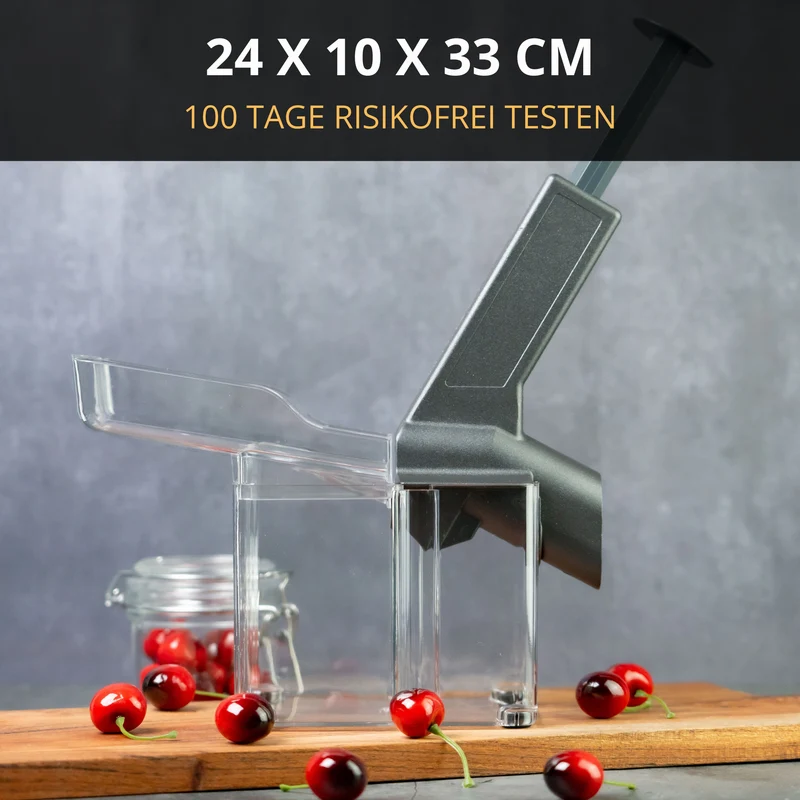 Thiru Entkerner für Kirschen mit hoher Entkernleistung, bis zu 15 kg/h, Kirschentkerner, Made in Germany, hohe Entkernleistung (bis zu 15 kg/h)