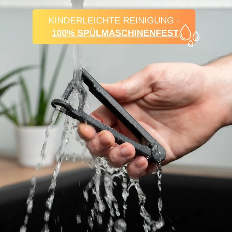 Thiru Entkerner mit robustem sternförmigen Entkernstößel, Kirschentkerner, Made in Germany, robuster Entkernstößel, auch für Kirschen mit Stiel