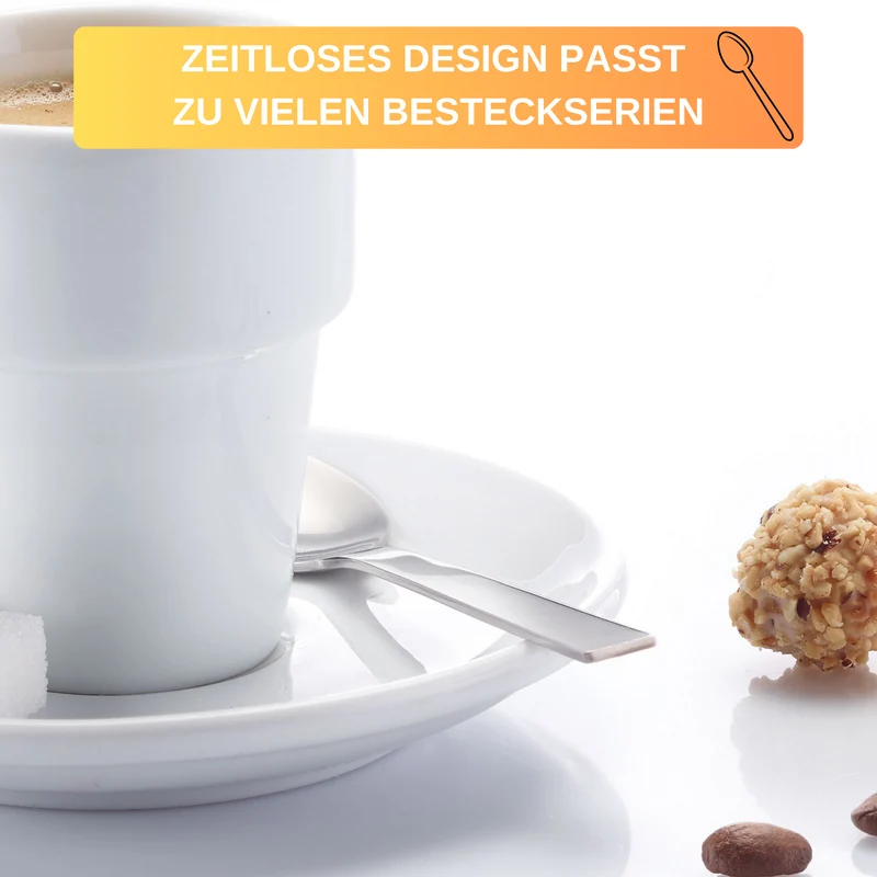 Thiru Kaffeelöffel 4er Set aus rostfreiem Edelstahl 18/10 mit polierter Oberfläche, 4er Set