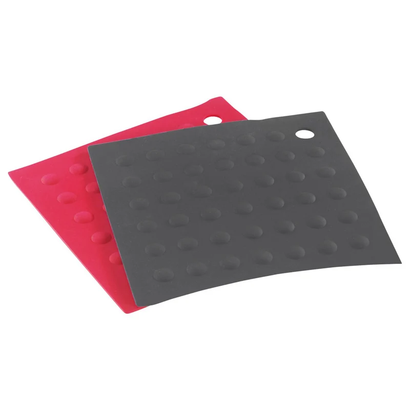 Thiru Topfuntersetzer und Topflappen aus rutschfestem Silikon mit Noppen - 2-tlg. - Zubehör für Töpfe, Pfannen sowie Auflauf- und Backformen