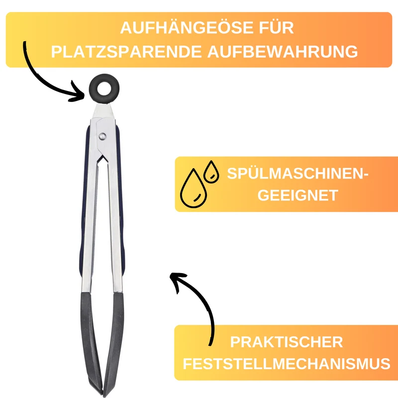 Thiru Buffetzange mit Silikon-Laffen, hitzebeständig bis 200°C