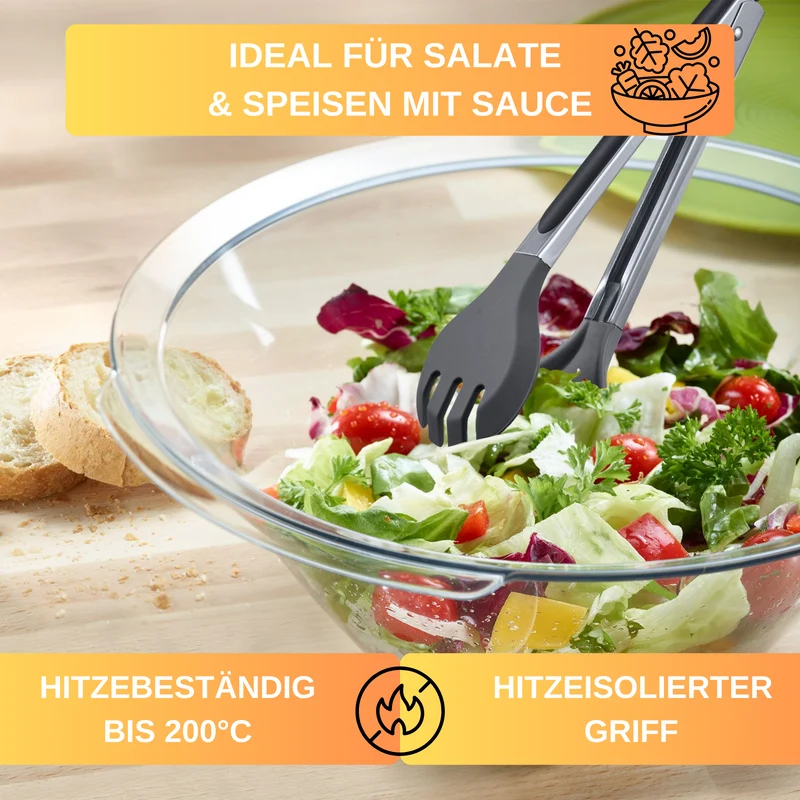 Thiru Buffetzange mit Silikon-Laffen, hitzebeständig bis 200°C