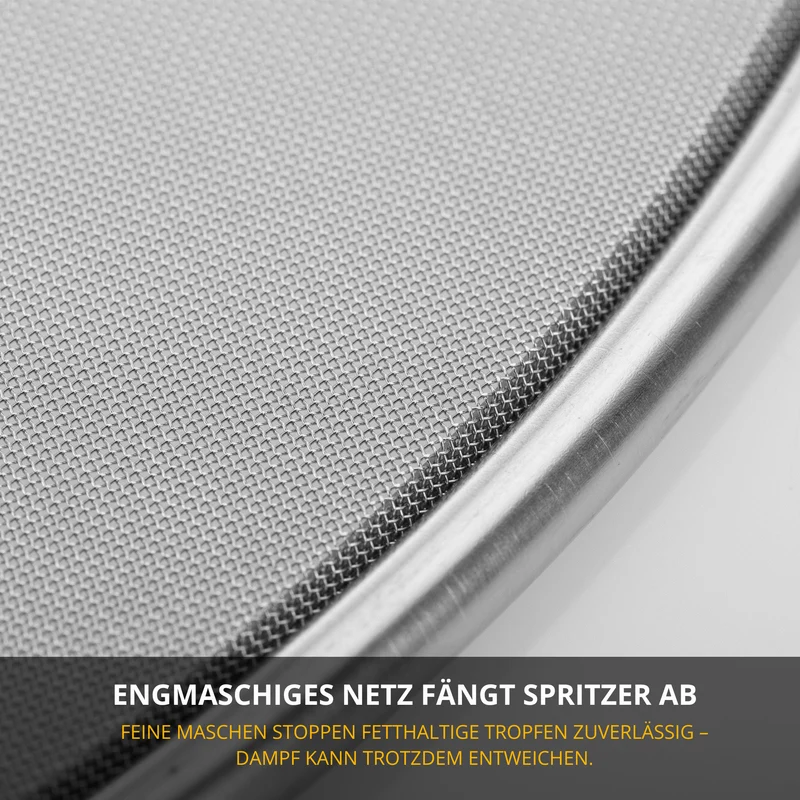 Thiru Spritzschutzdeckel ø 30 cm aus rostfreiem Edelstahl und engmaschigem Netz