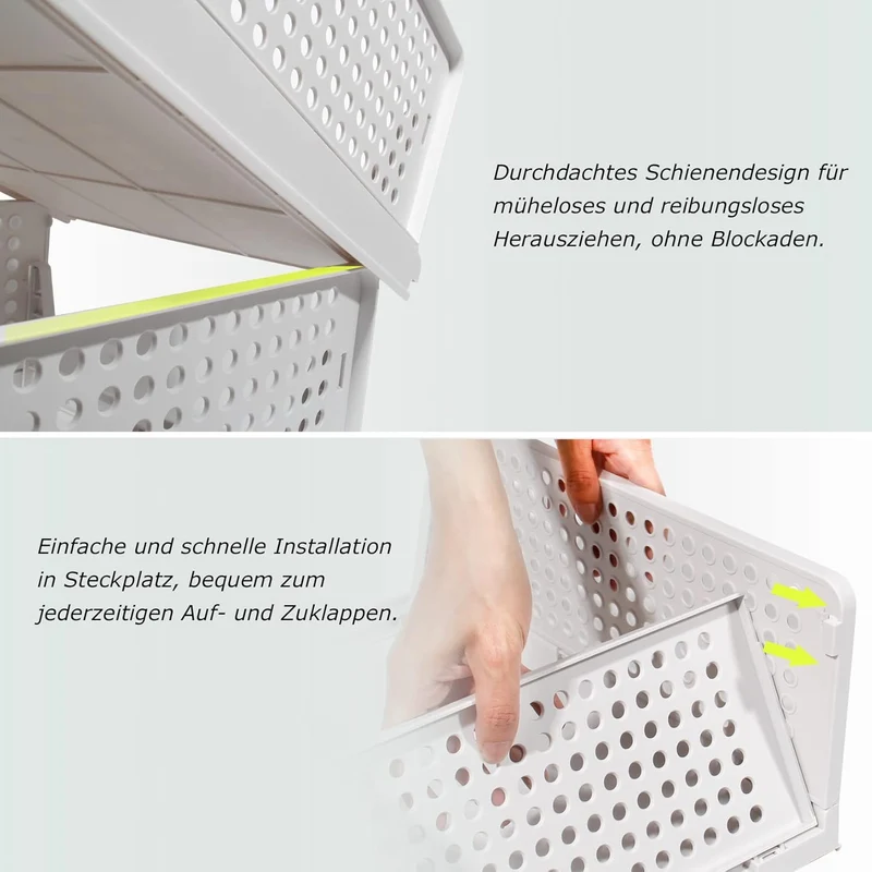 Schrank Organizer Kleiderschrank 3 Stück, Faltbare Aufbewahrungsbox, Ordnungssystem für Schubladen, Schließfächer, Kleiderschränke (Weiß)