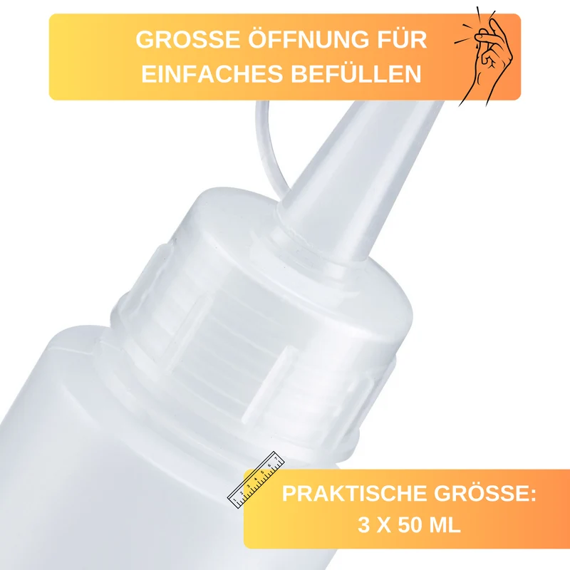 Thiru 3er Set Quetschflaschen, mit Verschlusskappe