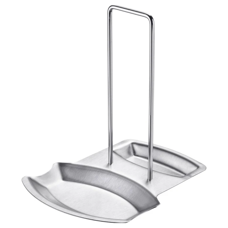 Thiru Geschirrständer Ablage für Deckel + Löffel aus rostfreiem Edelstahl mit tiefen Mulden, für Deckel mit ø 16-32 cm, einfache Montage