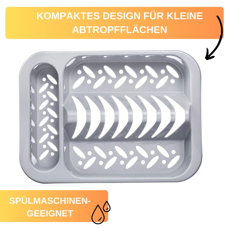 Thiru Abtropfmatte mit Geschirrhalter, 60 x 46 cm, mit saugfähigem Mikrofaser-Polster