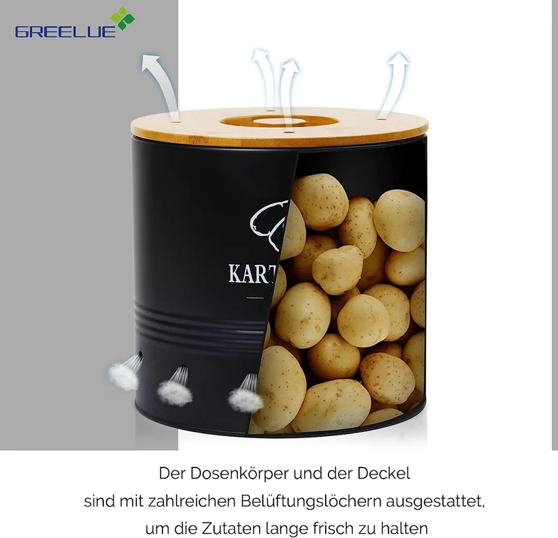 Premium Kartoffel Aufbewahrungsbox [3er Set], Kartoffeln, Zwiebeln und Knoblauch Aufbewahrung, Hält Gemüse Länger Frisch