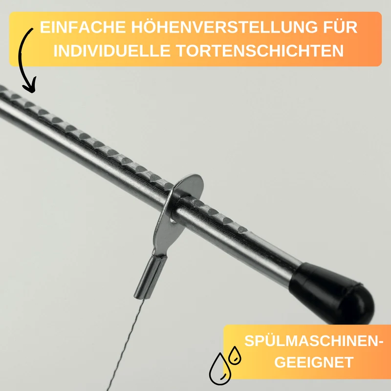 Thiru Tortenbodenteiler Premium mit gezacktem Schneiddraht, spülmaschinengeeignet