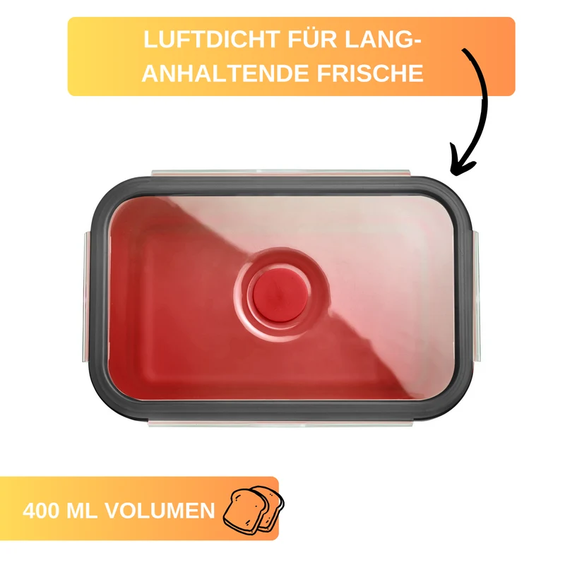 Thiru Frischhaltedose faltbar, eckig, mikrowellengeeignet, tiefkühlgeeignet