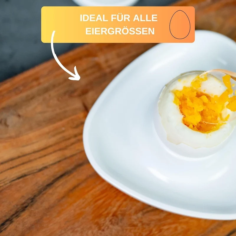 Thiru Eierbecher Weiß Premium Stapelbar inkl. Eidorn im 6er Set, inklusive Eidorn, mit Ablage, 6er Set, stapelbar