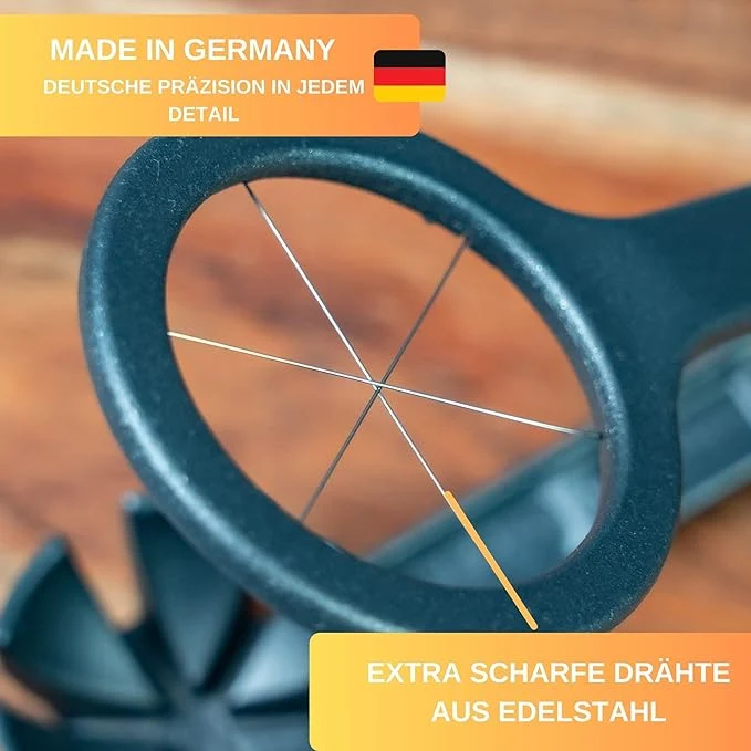 Thiru Eierschneider Premium Mehrzweck mit Edelstahl Schneiddrähten für Eiergröße S-L, Edelstahl Schneiddrähte, Eiergröße S-L, Rezept E-Book, Made in Germany