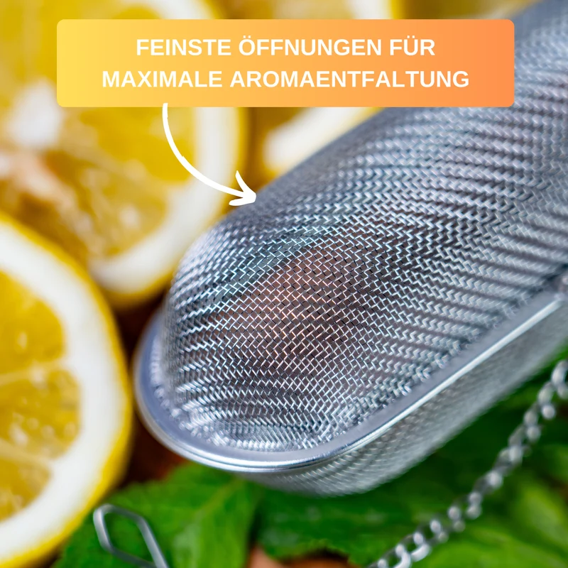 Thiru Teesieb Premium Gewürzsieb Edelstahl für Tassen, Teekannen oder Töpfe