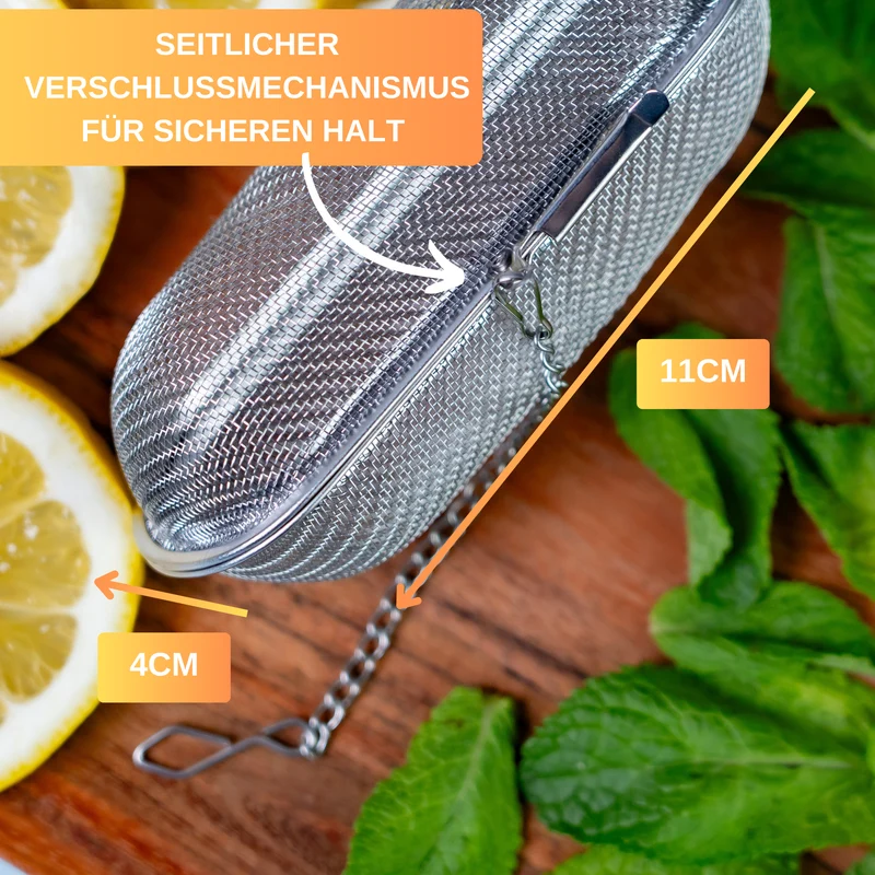 Thiru Teesieb Premium Gewürzsieb Edelstahl für Tassen, Teekannen oder Töpfe