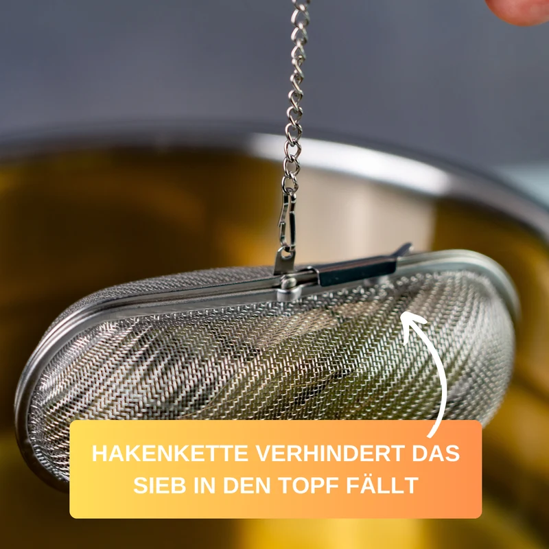 Thiru Teesieb Premium Gewürzsieb Edelstahl für Tassen, Teekannen oder Töpfe