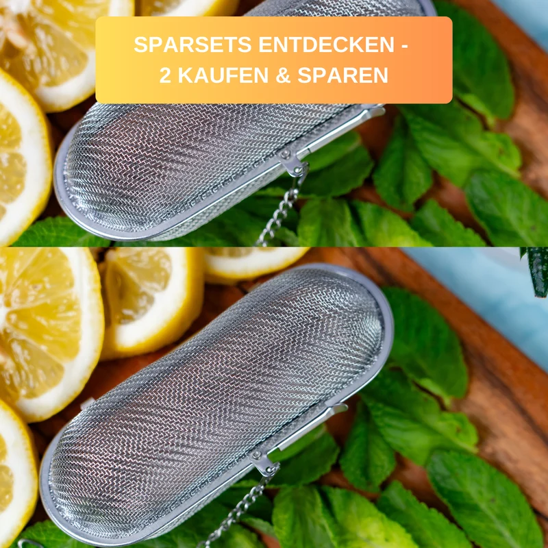 Thiru Teesieb Premium Gewürzsieb Edelstahl für Tassen, Teekannen oder Töpfe