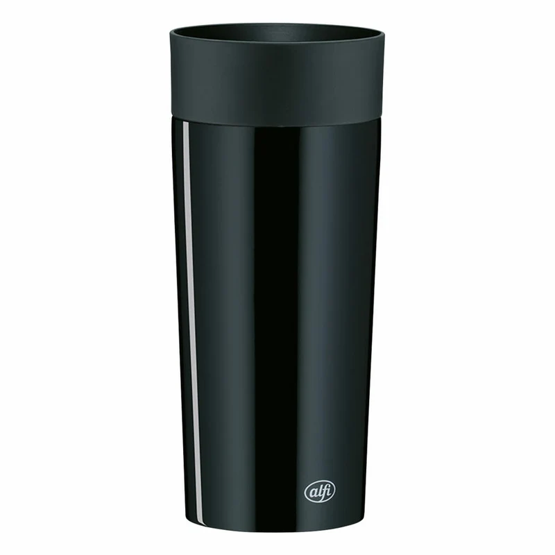 Alfi isoMug plus, Isolierbecher, Trinkbecher, Thermobecher, Edelstahl, schwarz, 0,35l, 5637233035