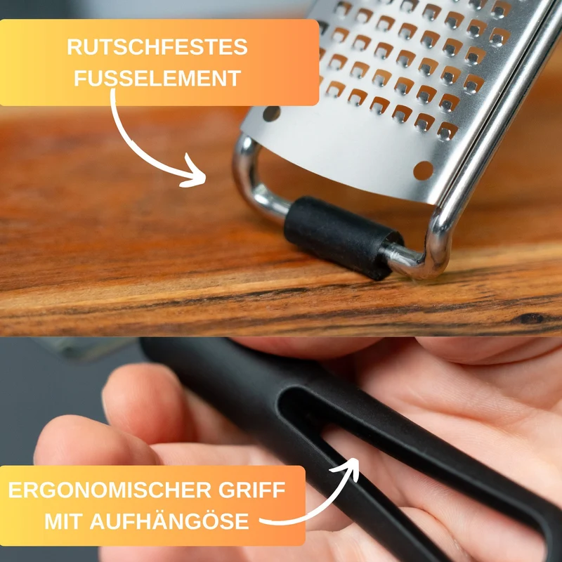 Thiru Multireibe – vielseitige Küchenreibe für fein, grob, raspeln & schneiden, leicht zu reinigen