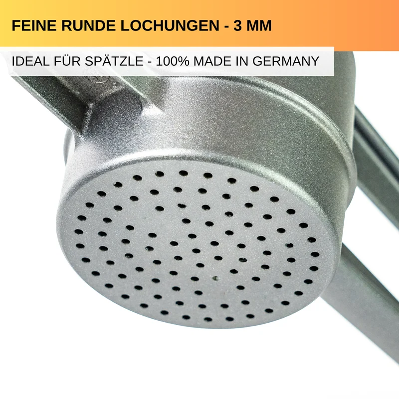 Thiru Spätzlepresse Premium inkl. GRATIS SCHAUMLÖFFEL - Ideal für Spätzle, Kartoffeln, Spagettieis, Säfte