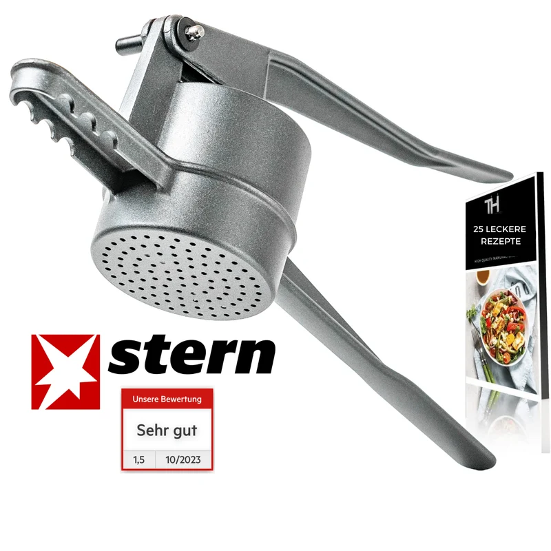Thiru Spätzlepresse Premium inkl. GRATIS SCHAUMLÖFFEL - Ideal für Spätzle, Kartoffeln, Spagettieis, Säfte