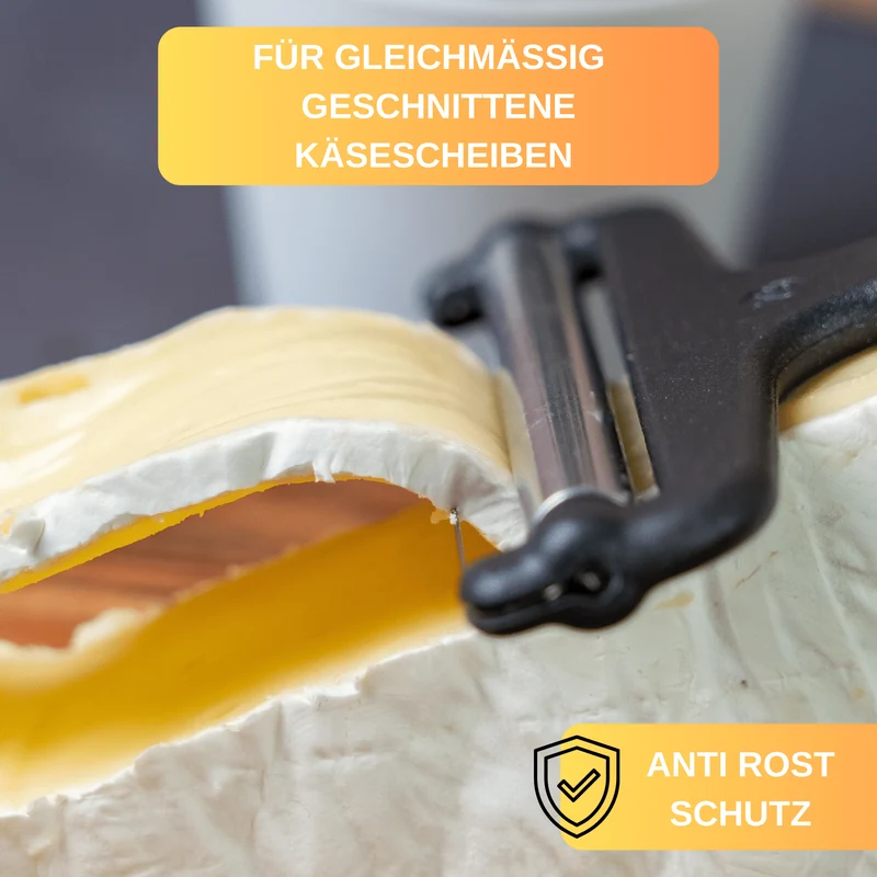 Thiru Käsemesser - Käsehobel für diverse Käsesorten wie Mozzarella, Cheddar, Gouda, Edamer - Käseschneider mit verstellbarer Schnittstärke