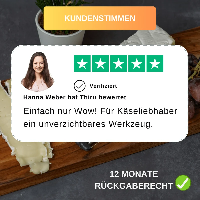 Thiru Käsemesser - Käsehobel für diverse Käsesorten wie Mozzarella, Cheddar, Gouda, Edamer - Käseschneider mit verstellbarer Schnittstärke