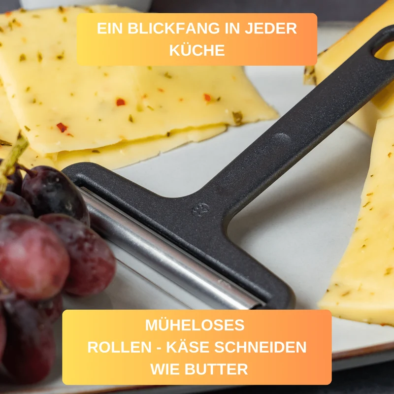 Thiru Käsemesser - Käsehobel für diverse Käsesorten wie Mozzarella, Cheddar, Gouda, Edamer - Käseschneider mit verstellbarer Schnittstärke