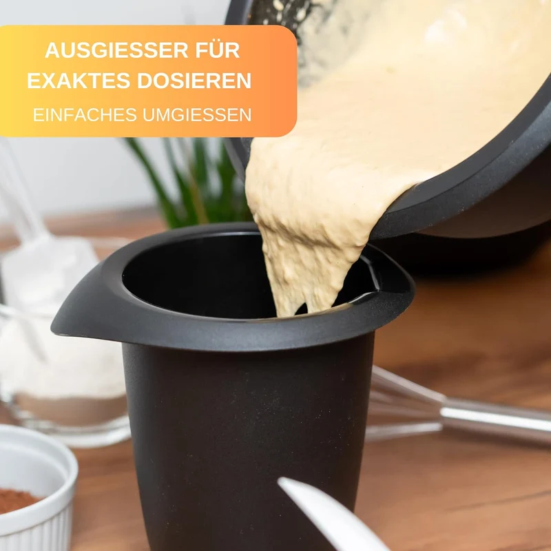 Rühr-und Backschüssel - Quirltopf - mit Spritzschutz Deckel - Rutschfest - inkl. 50 Backrezepte - Made in Germany