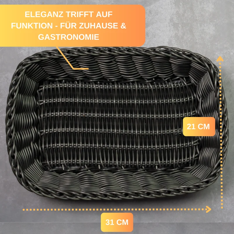 Thiru Brotkorb - handgeflochten modern - Multifunktional als Obstkorb Geschenkkorb Aufbewahrungskorb oder für das Bad - inkl. 25 Brotrezepte