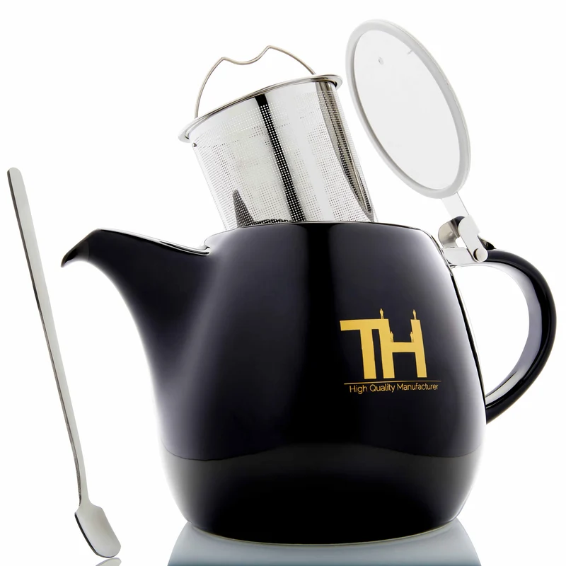 Thiru Teekanne mit Siebeinsatz - 1200ml - Handfertigung - Porzellan