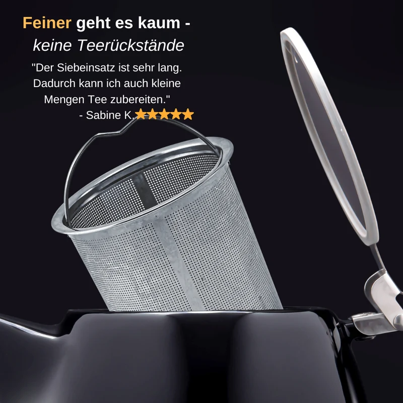 Thiru Teekanne mit Siebeinsatz - 1200ml - Handfertigung - Porzellan