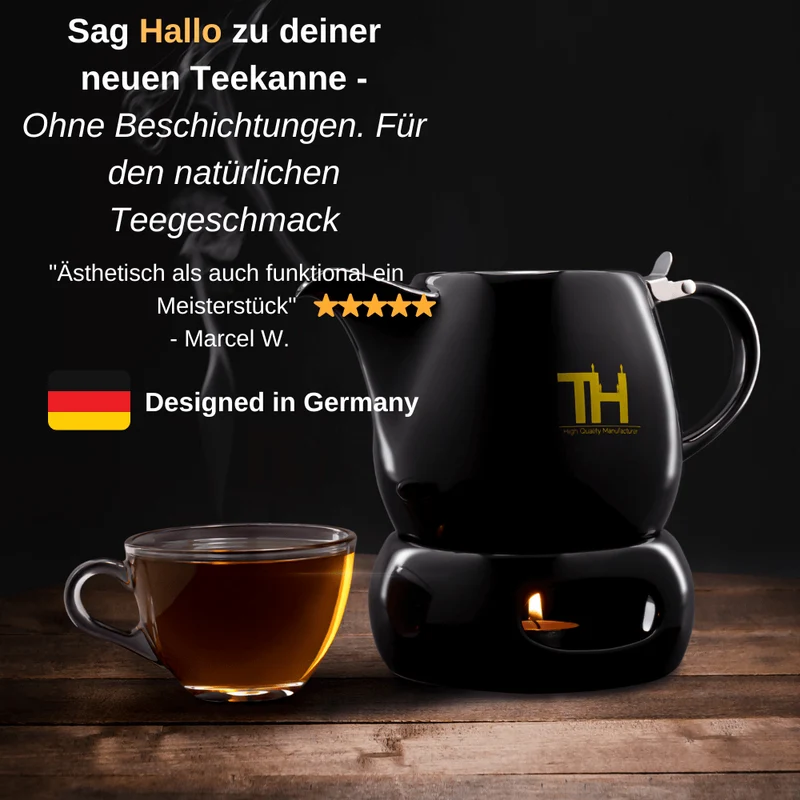 Thiru Teekanne mit Siebeinsatz - 1200ml - Handfertigung - Porzellan