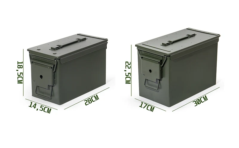 Munitionskiste Abschließbar, US Ammo Box, Patronenbox, Aufbewahrungsbox für Lithiumbatterien, Armeegrün