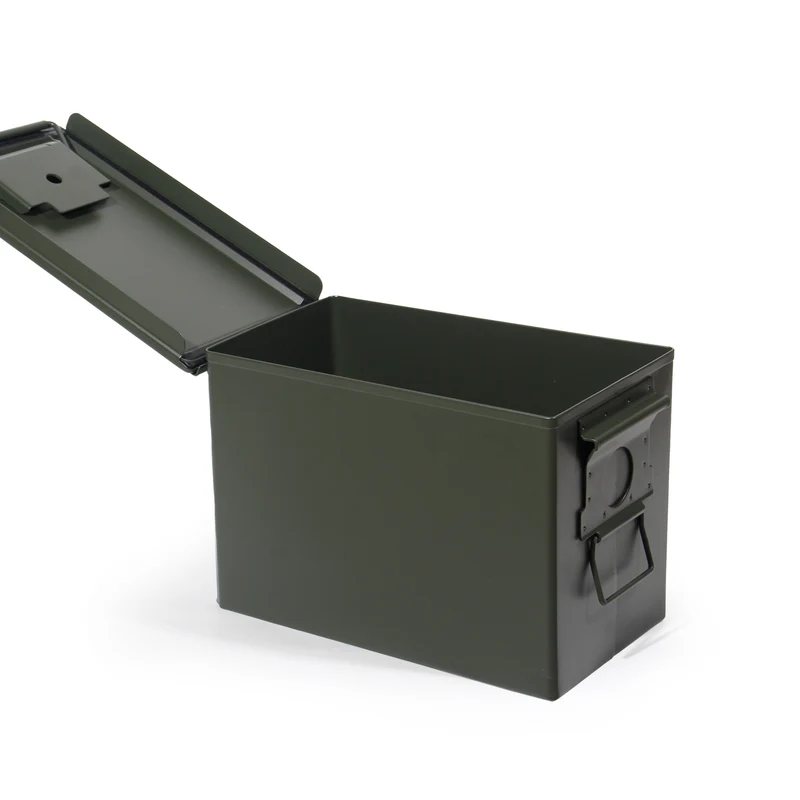 Munitionskiste Abschließbar, US Ammo Box, Patronenbox, Aufbewahrungsbox für Lithiumbatterien, Armeegrün