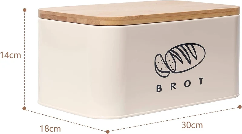 Brotkasten mit Deckel, Großer Knäckebrot Box aus Metall, Brotaufbewahrungsbox , Brot,Kekse Lange Aufbewahren und Trocken Halten( 30cm)