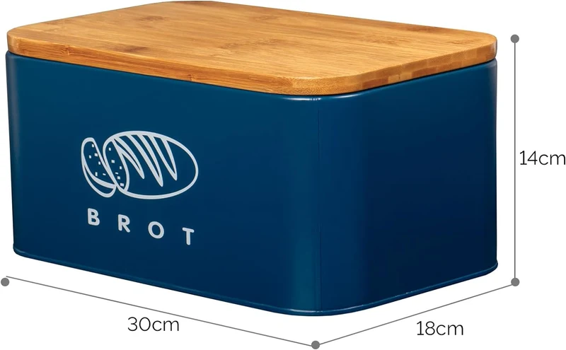 Brotkasten mit Deckel, Großer Knäckebrot Box aus Metall, Brotaufbewahrungsbox , Brot,Kekse Lange Aufbewahren und Trocken Halten( 30cm)