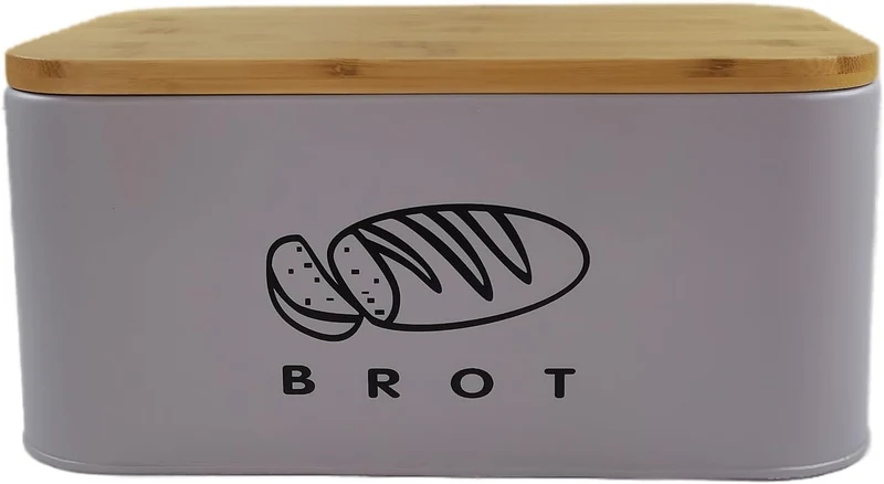 Brotbox mit Deckel, Großer Knäckebrot Box aus Metall, Brotaufbewahrungsbox , Brot,Kekse Lange Aufbewahren und Trocken Halten( Grau-30cm)